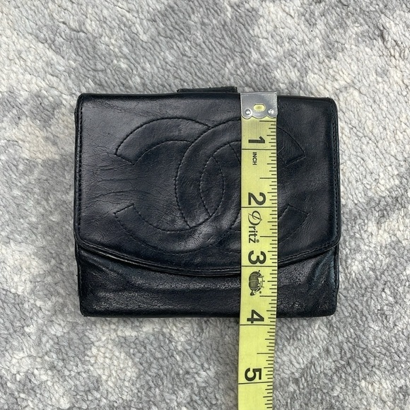 Chanel Caviar Skin Black Leather CC Bifold Compact Wallet Luxury Designer - Picture 16 of 17